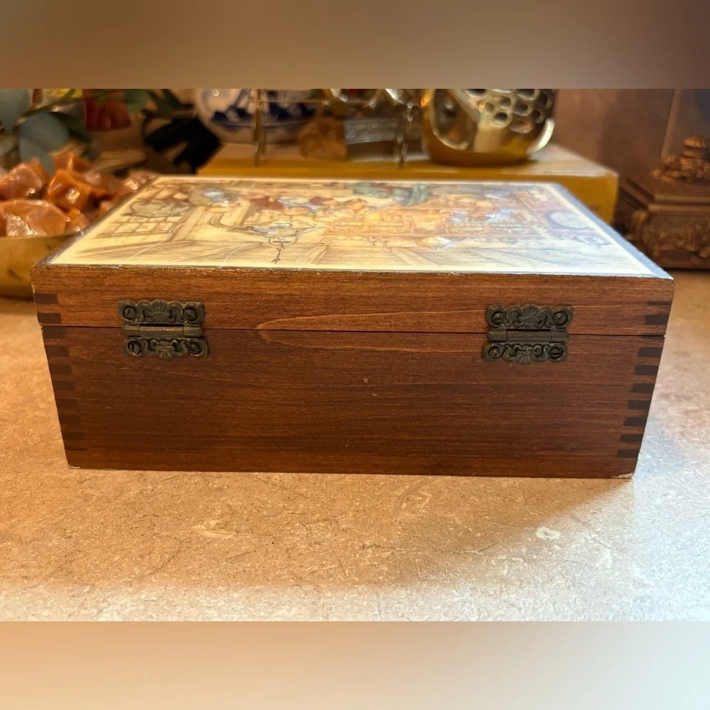 ANTON PIECK 3D Decoupage Trinket/Jewelry Box — Decorative Box Vintage